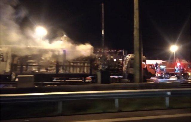 ΑΦΙΔΝΕΣ: Φωτιά σε φορτηγό στην εθνική οδό Αθηνών - Λαμίας